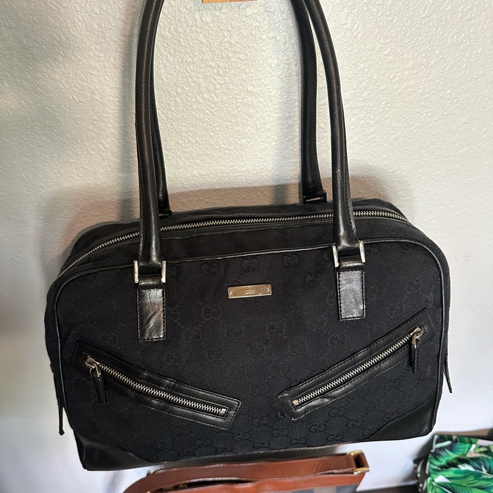 Authentic vintage Gucci canvas monogram black
